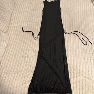 Black sheer bathing suit cover up